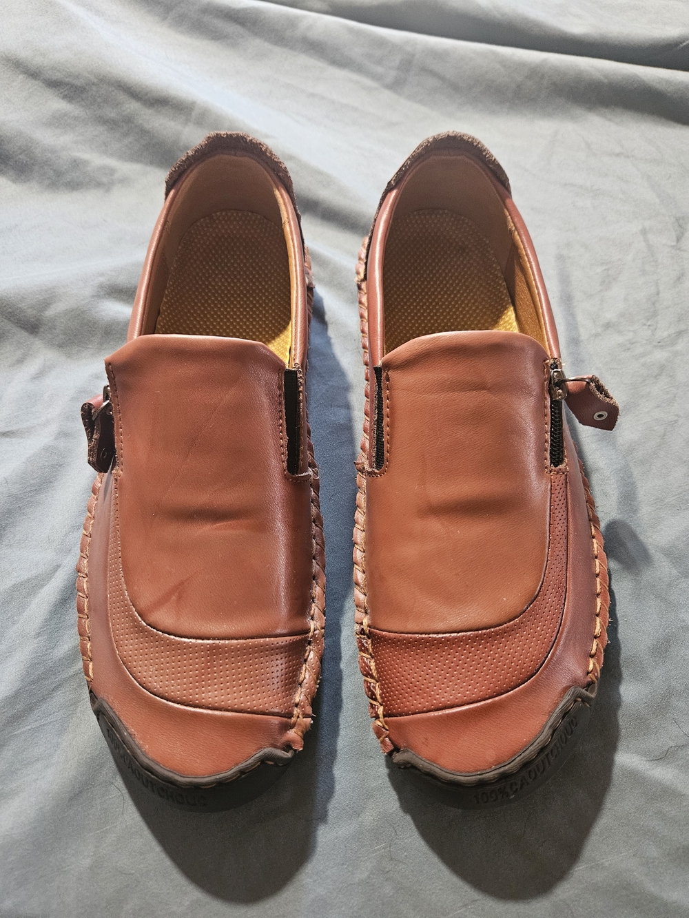 Menico 100% CAOUTCHOUC Sewn Leather Size 43 Mens 9.5 Slip On Sport Shoe Loafer